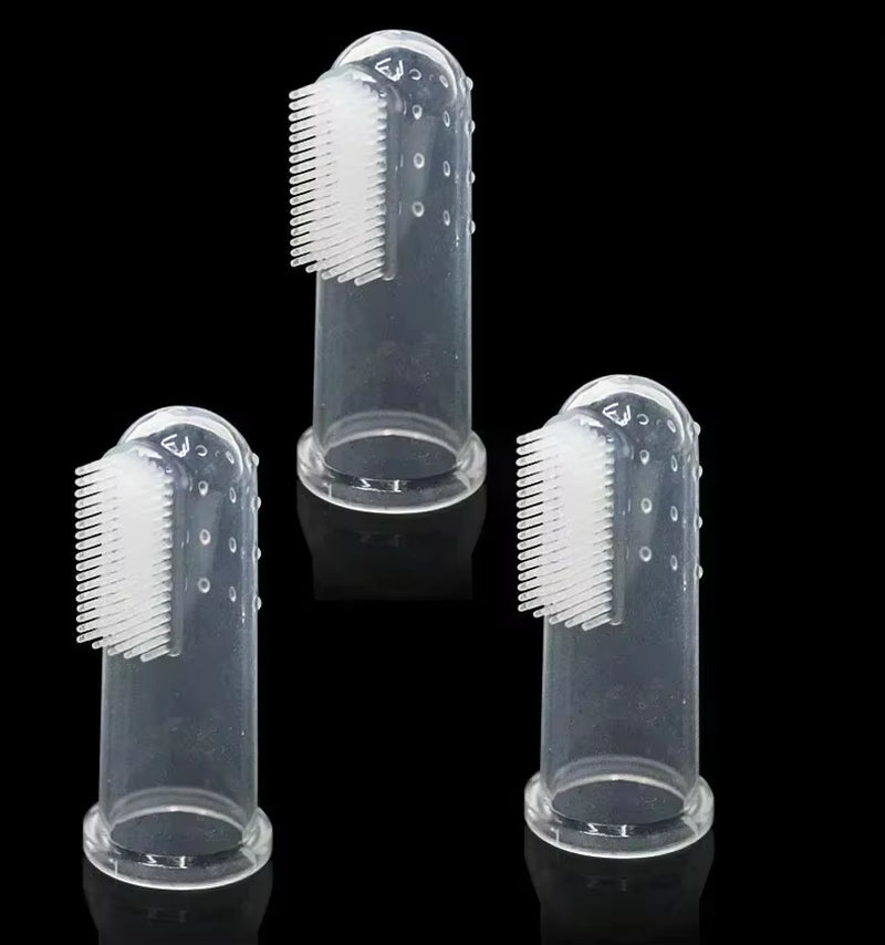 Premium Soft Pet Finger Toothbrush for Dogs - Tartar Control and Bad Breath Care Tool