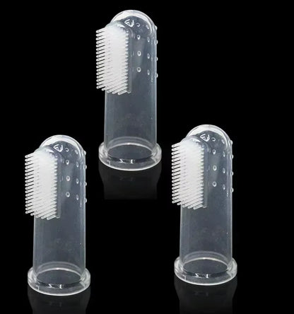 Premium Soft Pet Finger Toothbrush for Dogs - Tartar Control and Bad Breath Care Tool