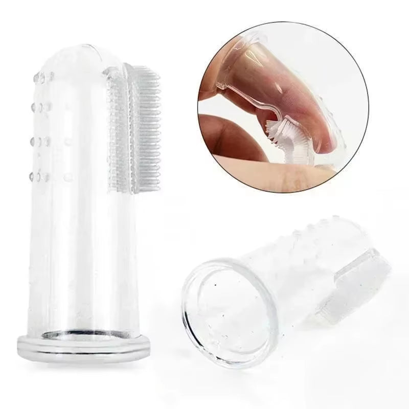 Premium Soft Pet Finger Toothbrush for Dogs - Tartar Control and Bad Breath Care Tool