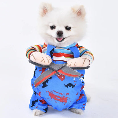 Halloween Pet Costume: Adorable Pumpkin Lantern Transformation Outfit for Dogs and Cats with Two-Legged Design and Cute Pumpkin Hat