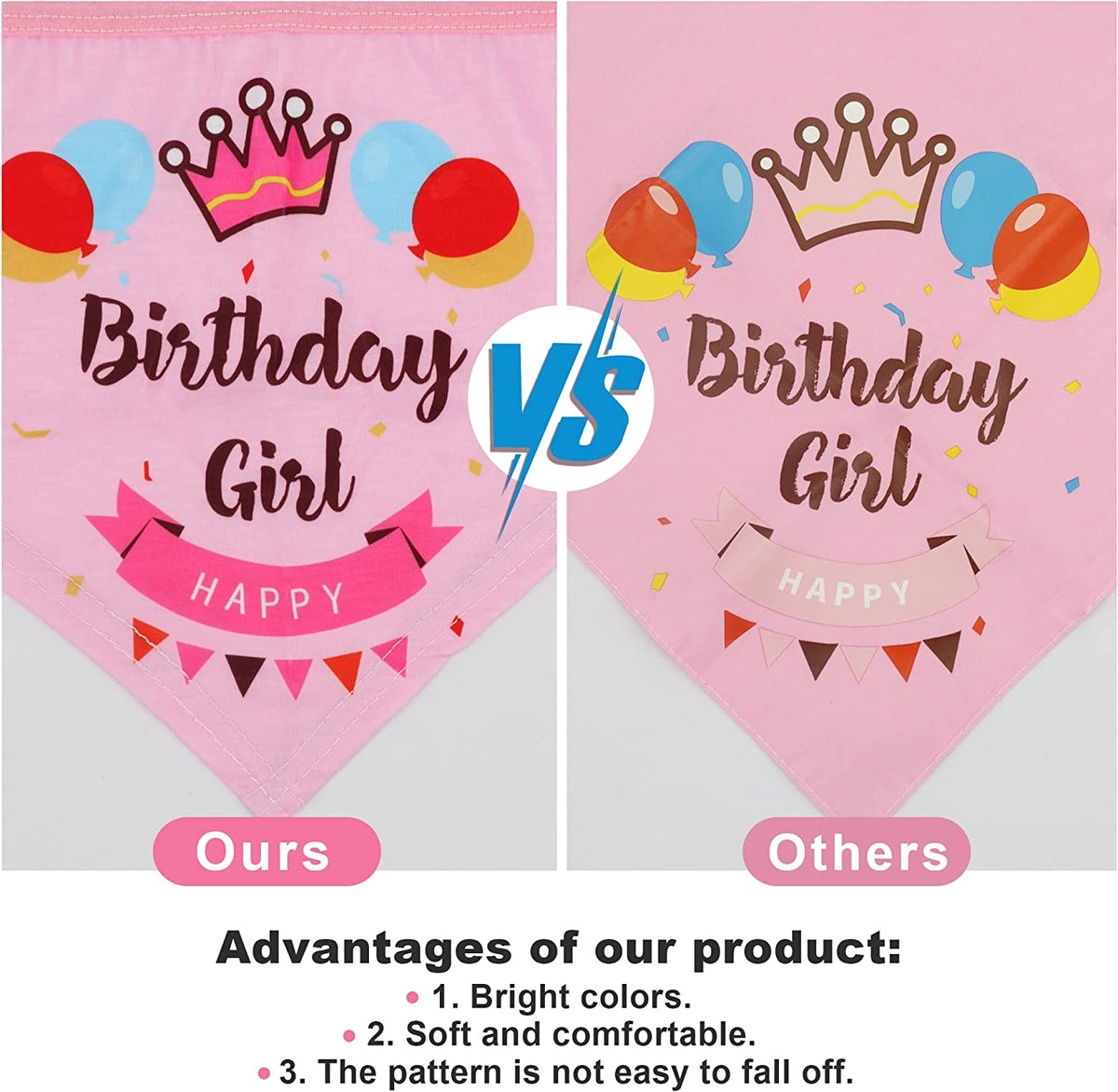 Dog Birthday Celebration Supplies Set: Bandana, Hat, Banner, and Bow Tie Scarf Decorations (Pink, for Dog Girls)