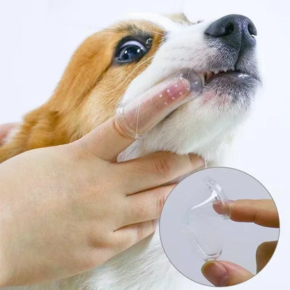 Premium Soft Pet Finger Toothbrush for Dogs - Tartar Control and Bad Breath Care Tool