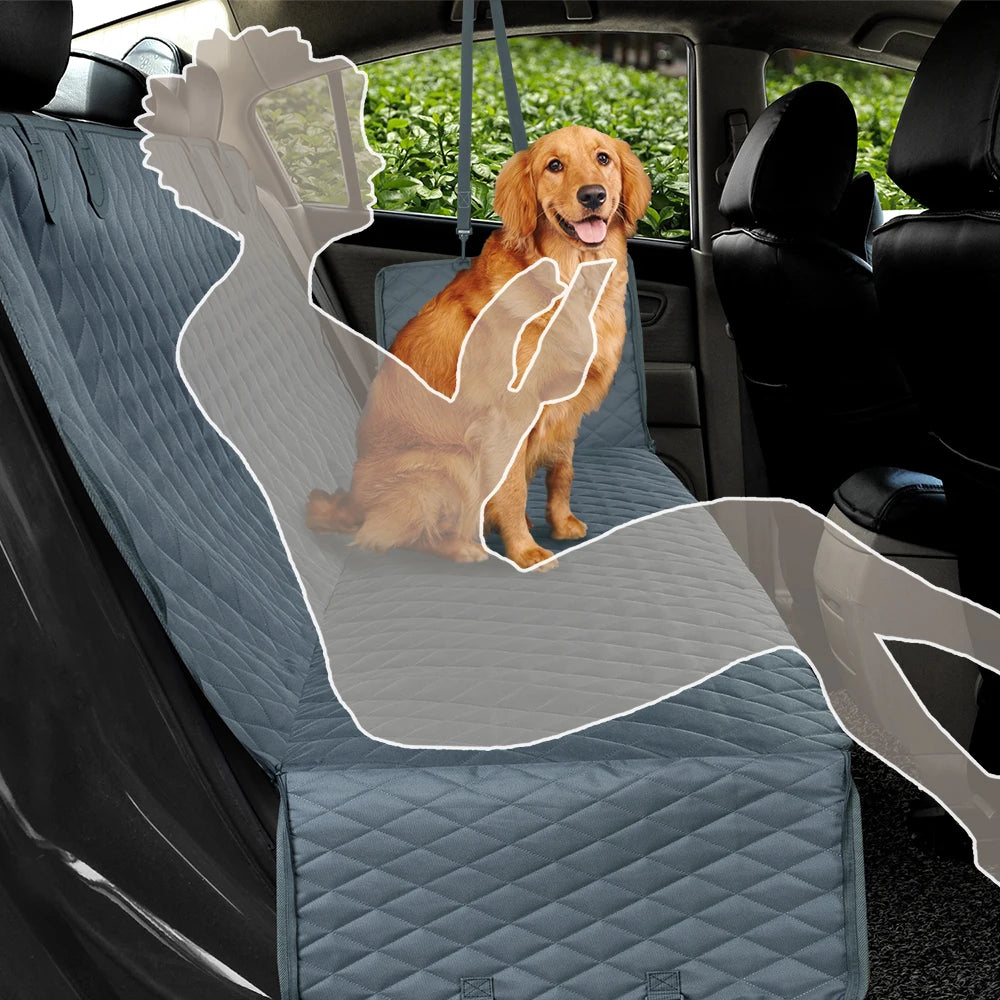 Waterproof Dog Car Seat Cover and Hammock - Pet Travel Carrier and Rear Seat Protector Mat for Safety