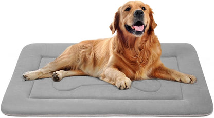 Large Dog Bed with Non-Slip Bottom - Washable Soft Crate Pad Mat (42 in) for Dogs and Cats