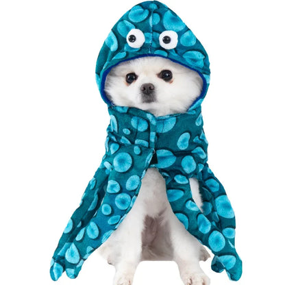 Halloween Pet Costume: Adorable Pumpkin Lantern Transformation Outfit for Dogs and Cats with Two-Legged Design and Cute Pumpkin Hat