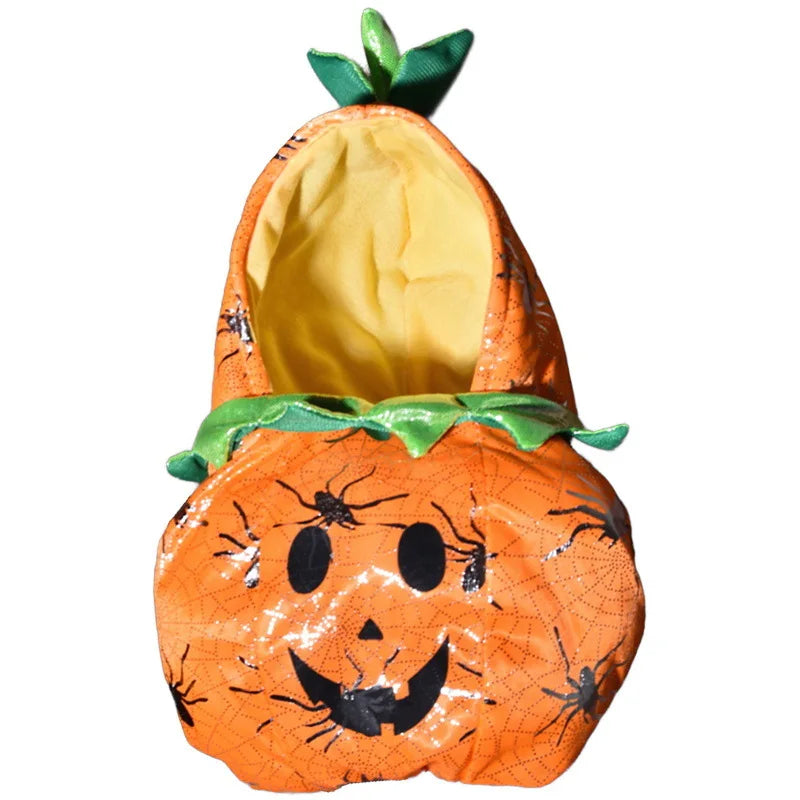 Halloween Pet Costume: Adorable Pumpkin Lantern Transformation Outfit for Dogs and Cats with Two-Legged Design and Cute Pumpkin Hat