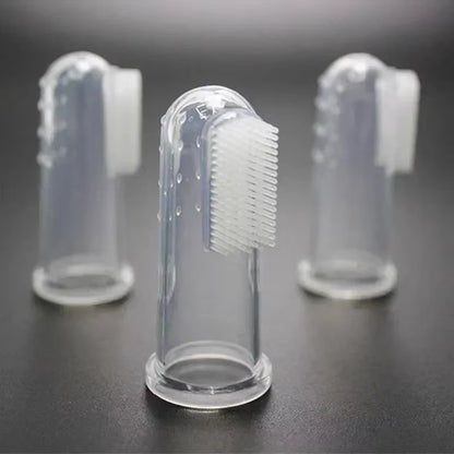 Premium Soft Pet Finger Toothbrush for Dogs - Tartar Control and Bad Breath Care Tool