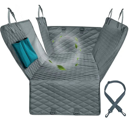 Waterproof Dog Car Seat Cover and Hammock - Pet Travel Carrier and Rear Seat Protector Mat for Safety