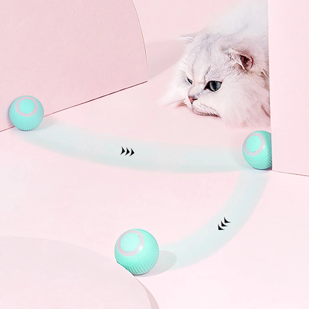 Automatic Interactive Rolling Ball Cat Toy - Self-Moving Electric Toy for Indoor Training and Play