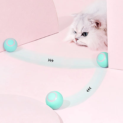 Automatic Interactive Rolling Ball Cat Toy - Self-Moving Electric Toy for Indoor Training and Play