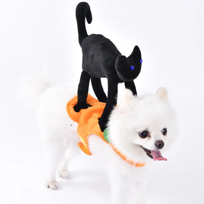 Halloween Pet Costume: Adorable Pumpkin Lantern Transformation Outfit for Dogs and Cats with Two-Legged Design and Cute Pumpkin Hat