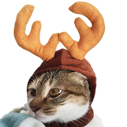 Festive Christmas and Halloween Pet Costume with Scarf for Cats and Dogs - Ideal for New Year and Winter Cosplay