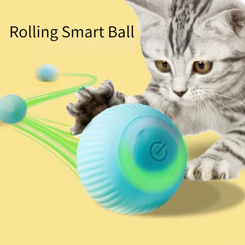 Automatic Interactive Rolling Ball Cat Toy - Self-Moving Electric Toy for Indoor Training and Play