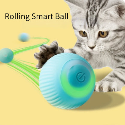 Automatic Interactive Rolling Ball Cat Toy - Self-Moving Electric Toy for Indoor Training and Play