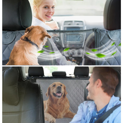 Waterproof Dog Car Seat Cover and Hammock - Pet Travel Carrier and Rear Seat Protector Mat for Safety