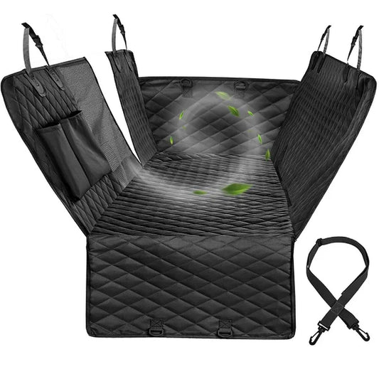 Waterproof Dog Car Seat Cover and Hammock - Pet Travel Carrier and Rear Seat Protector Mat for Safety