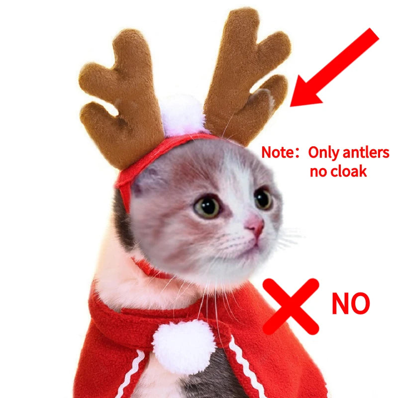 Festive Christmas and Halloween Pet Costume with Scarf for Cats and Dogs - Ideal for New Year and Winter Cosplay