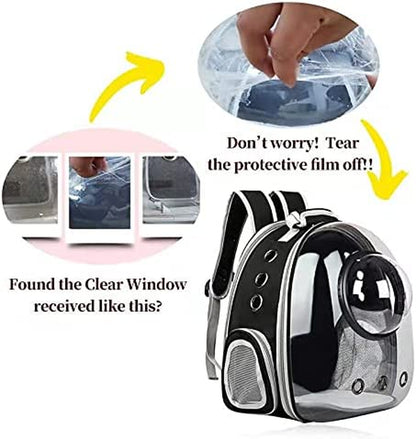 Black Cat and Dog Carrier Backpack - Versatile Pet Travel Bag for Small to Medium Pets, Ideal for Hiking, Walking, and Outdoor Activities
