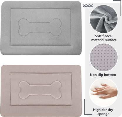 Large Dog Bed with Non-Slip Bottom - Washable Soft Crate Pad Mat (42 in) for Dogs and Cats